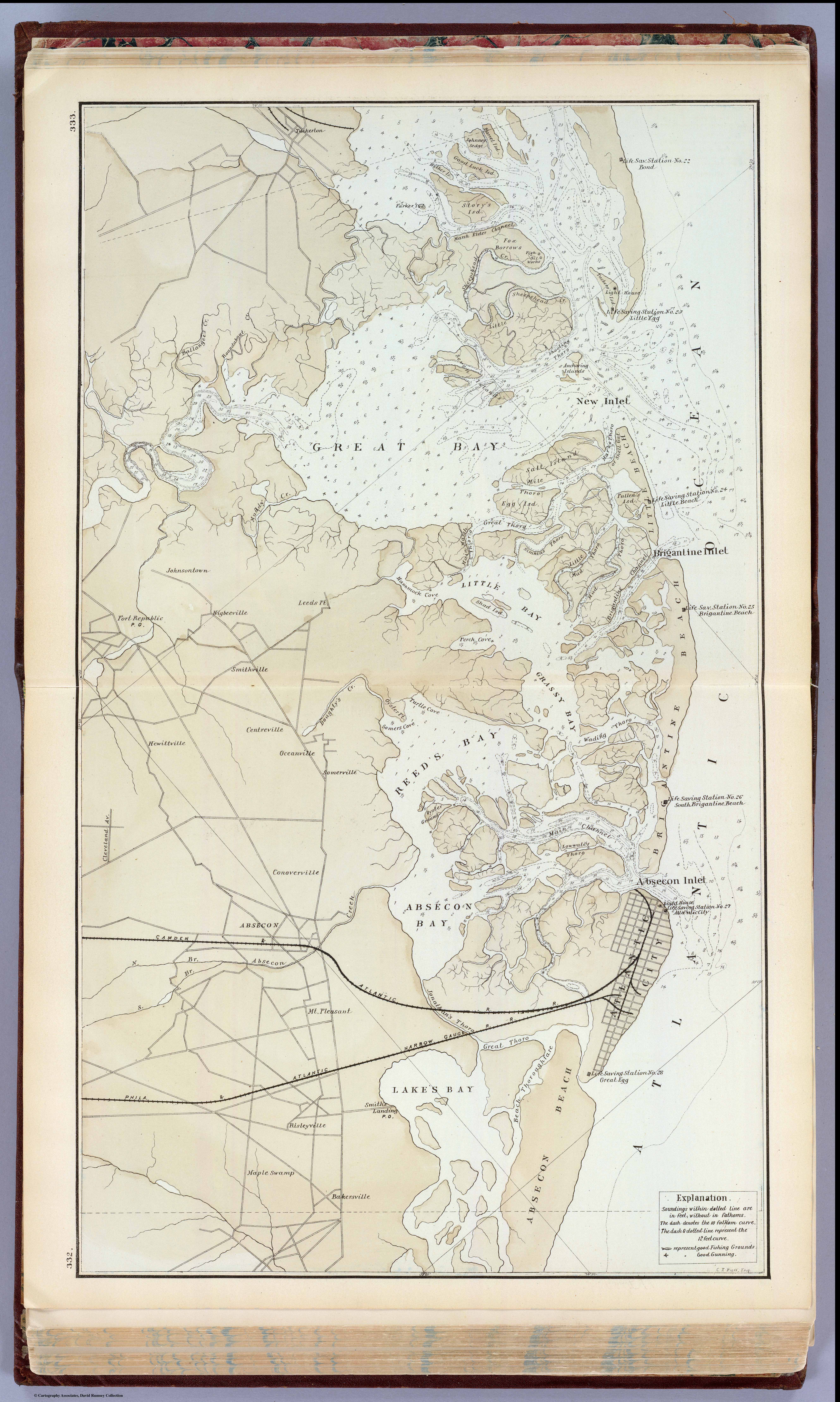 Maps Woolman and Rose Atlas 1878 Tuckerton to Absecon